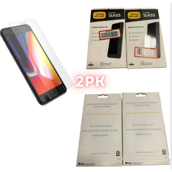 OtterBox Apple iPhone 8/7+ Trusted Glass Screen Protector 2PK - Picture 1 of 10